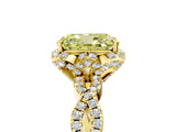 Yellow gold Fancy Yellow Radiant  Halo Twist Band Solitaire Ring with Six-Prong Setting_8