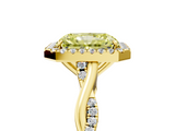 Yellow gold Fancy Yellow Radiant  Halo Twist Band Solitaire Ring_25