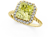 Yellow gold Fancy Yellow Radiant  Halo Twisted Band Four-Prong Diamond Ring_21