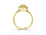 Yellow gold Fancy Yellow Radiant  Halo Twisted Band Four-Prong Diamond Ring_23