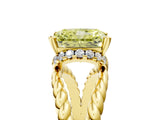 Yellow gold Fancy Yellow Radiant  Halo Twisted Band Four-Prong Ring_37