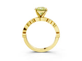 Yellow gold Fancy Yellow Radiant  Milgrain Bezel Diamond Engagement Ring with Solitaire Prong Setting_144