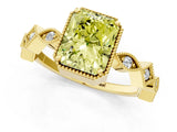 Yellow gold Fancy Yellow Radiant  Milgrain Marquise Diamond Twist Band Ring_63