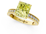 Yellow gold Fancy Yellow Radiant  Milgrain Pave Diamond Engagement Ring with Four-Prong Setting_77