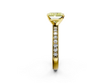 Yellow gold Fancy Yellow Radiant  Milgrain Pave Diamond Engagement Ring with Four-Prong Setting_78