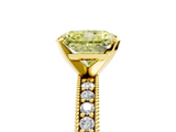 Yellow gold Fancy Yellow Radiant  Milgrain Pave Diamond Engagement Ring with Four-Prong Setting_81
