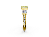 Yellow gold Fancy Yellow Radiant  Solitaire Baguette Side Stone Channel Set Engagement Ring_5