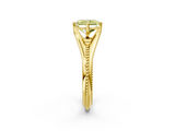 Yellow gold Fancy Yellow Radiant  Solitaire Beaded Band Six-Prong Setting_2