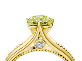 Yellow gold Fancy Yellow Radiant  Solitaire Beaded Band Six-Prong Setting_4