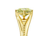 Yellow gold Fancy Yellow Radiant  Solitaire Beaded Band Six-Prong Setting_5