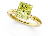 Yellow gold Fancy Yellow Radiant  Solitaire Beaded Band with Four-Prong Setting_31