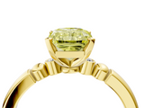 Yellow gold Fancy Yellow Radiant  Solitaire Beaded Band with Four-Prong Setting_32