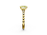 Yellow gold Fancy Yellow Radiant  Solitaire Bezel Accent Diamond Engagement Ring with Beaded Band and Four-Prong Setting_26