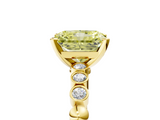 Yellow gold Fancy Yellow Radiant  Solitaire Bezel Accent Diamond Engagement Ring with Beaded Band and Four-Prong Setting_29