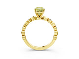 Yellow gold Fancy Yellow Radiant  Solitaire Bezel-Set Diamond Ring with Beaded Band and Four-Prong Setting_35