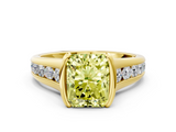 Yellow gold Fancy Yellow Radiant  Solitaire Bezel-Set Diamond Ring with Channel-Set Band_54