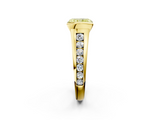 Yellow gold Fancy Yellow Radiant  Solitaire Bezel-Set Diamond Ring with Channel-Set Band_56