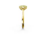 Yellow gold Fancy Yellow Radiant  Solitaire Cathedral Diamond Ring with Six-Prong Setting_30