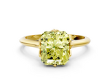 Yellow gold Fancy Yellow Radiant  Solitaire Cathedral Diamond Ring with Six-Prong Setting_45