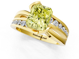 Yellow gold Fancy Yellow Radiant  Solitaire Channel-Set Split Shank Ring with Tension Prong Setting_4