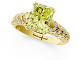 Yellow gold Fancy Yellow Radiant  Solitaire Chevron Pave Diamond Engagement Ring with Six-Prong Setting_4