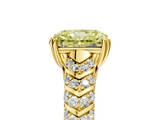 Yellow gold Fancy Yellow Radiant  Solitaire Chevron Pave Diamond Engagement Ring with Six-Prong Setting_8