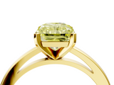 Yellow gold Fancy Yellow Radiant  Solitaire Diamond Engagement Ring with Four-Prong Setting on a Classic Band_8