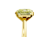Yellow gold Fancy Yellow Radiant  Solitaire Diamond Engagement Ring with Four-Prong Setting on a Classic Band_9
