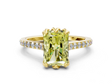 Yellow gold Fancy Yellow Radiant  Solitaire Diamond Engagement Ring with Pave Band and Six-Prong Setting_19