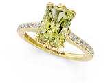 Yellow gold Fancy Yellow Radiant  Solitaire Diamond Engagement Ring with Pave Band and Six-Prong Setting_20