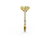 Yellow gold Fancy Yellow Radiant  Solitaire Diamond Engagement Ring with Pave Band and Six-Prong Setting_21