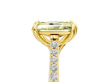 Yellow gold Fancy Yellow Radiant  Solitaire Diamond Engagement Ring with Pave Band and Six-Prong Setting_24