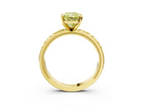 Yellow gold Fancy Yellow Radiant  Solitaire Diamond Engagement Ring with XO Engraved Band and Four-Prong Setting 3