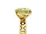 Yellow gold Fancy Yellow Radiant  Solitaire Diamond Engagement Ring with XO Engraved Band and Four-Prong Setting 5