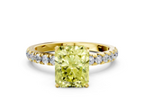 Yellow gold Fancy Yellow Radiant  Solitaire Diamond Pavé Band with Four-Prong Setting_45