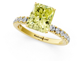 Yellow gold Fancy Yellow Radiant  Solitaire Diamond Pavé Band with Four-Prong Setting_46