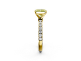 Yellow gold Fancy Yellow Radiant  Solitaire Diamond Pavé Band with Four-Prong Setting_47