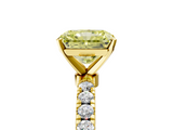 Yellow gold Fancy Yellow Radiant  Solitaire Diamond Pavé Band with Four-Prong Setting_50