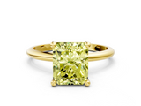 Yellow gold Fancy Yellow Radiant  Solitaire Diamond Ring with 4-Prong Setting on a Classic Band_3