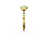 Yellow gold Fancy Yellow Radiant  Solitaire Diamond Ring with Bamboo Band and Four-Prong Setting_25
