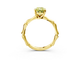 Yellow gold Fancy Yellow Radiant  Solitaire Diamond Ring with Bamboo Band and Four-Prong Setting_26