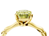 Yellow gold Fancy Yellow Radiant  Solitaire Diamond Ring with Bamboo Band and Four-Prong Setting_27