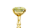 Yellow gold Fancy Yellow Radiant  Solitaire Diamond Ring with Bamboo Band and Four-Prong Setting_28