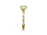 Yellow gold Fancy Yellow Radiant  Solitaire Diamond Ring with Bezel Set Side Stones and Prong Setting_5