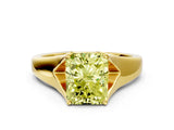 Yellow gold Fancy Yellow Radiant  Solitaire Diamond Ring with Cathedral Band and Four-Prong Setting_66
