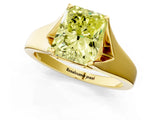 Yellow gold Fancy Yellow Radiant  Solitaire Diamond Ring with Cathedral Band and Four-Prong Setting_67