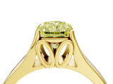 Yellow gold Fancy Yellow Radiant  Solitaire Diamond Ring with Cathedral Band and Four-Prong Setting_70