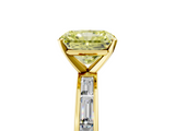 Yellow gold Fancy Yellow Radiant  Solitaire Diamond Ring with Channel-Set Baguette Band and Four-Prong Setting_67