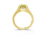 Yellow gold Fancy Yellow Radiant  Solitaire Diamond Ring with Channel Set Band and Bezel Prong Setting_59
