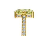 Yellow gold Fancy Yellow Radiant  Solitaire Diamond Ring with Channel Set Band and Bezel Prong Setting_61